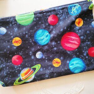3 Yards Solar System Space Fabric Remnant Yardage, Cranston Fabric 2009